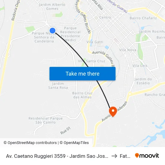 Av. Caetano Ruggieri 3559 - Jardim Sao Jose Itu - SP 13300-000 Brasil to Fatec Itu map