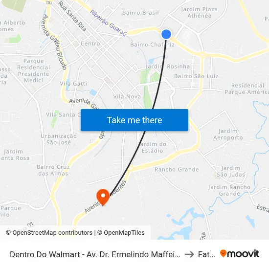 Dentro Do Walmart - Av. Dr. Ermelindo Maffei 945 - Brasil Itu - SP 13304-305 Brasil to Fatec Itu map