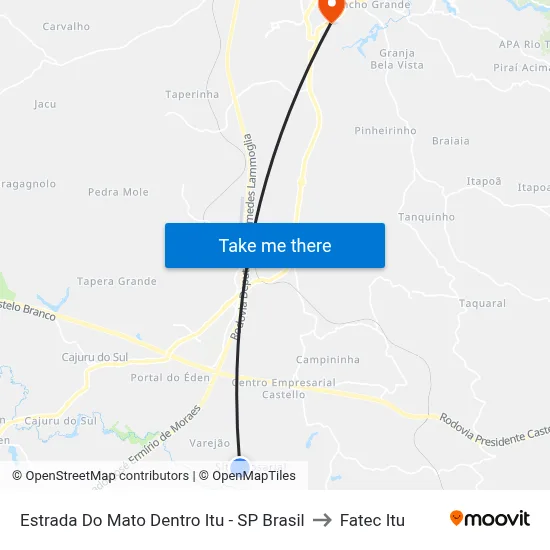 Estrada Do Mato Dentro Itu - SP Brasil to Fatec Itu map
