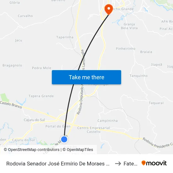 Rodovia Senador José Ermírio De Moraes 112 Itu - SP Brasil to Fatec Itu map