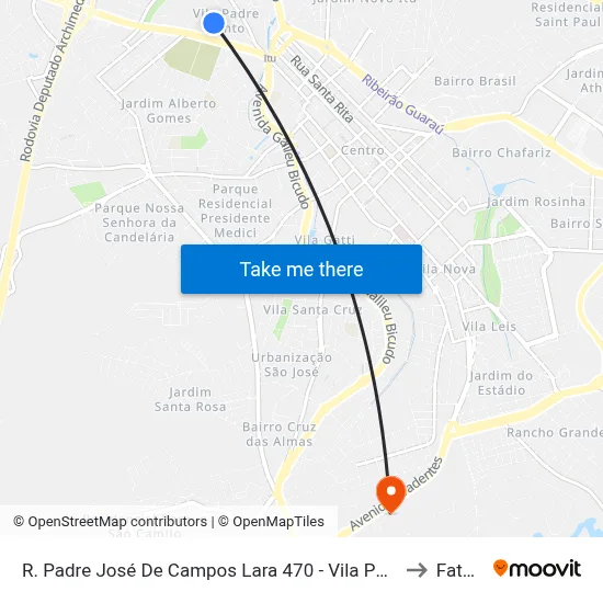 R. Padre José De Campos Lara 470 - Vila Padre Bento Itu - SP Brasil to Fatec Itu map