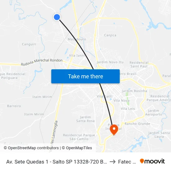 Av. Sete Quedas 1 - Salto SP 13328-720 Brasil to Fatec Itu map
