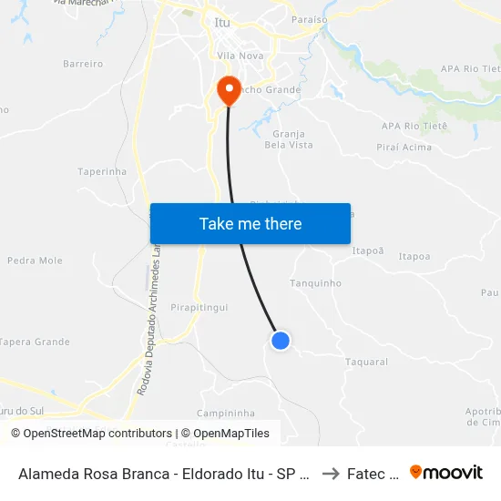 Alameda Rosa Branca - Eldorado Itu - SP Brasil to Fatec Itu map