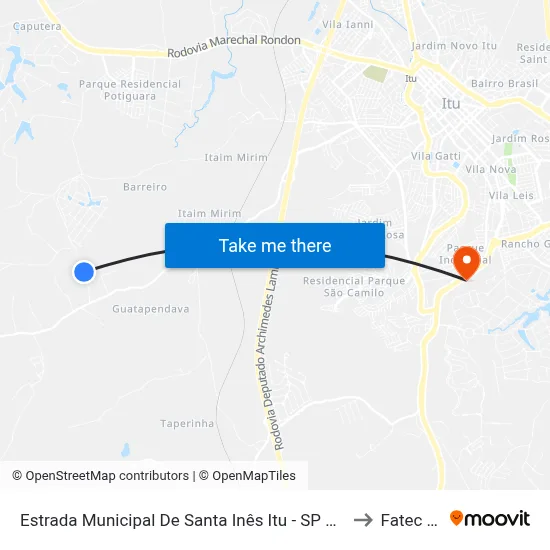 Estrada Municipal De Santa Inês Itu - SP Brasil to Fatec Itu map