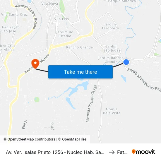 Av. Ver. Isaias Prieto 1256 - Nucleo Hab. Sao Judas Tadeu Itu - SP Brasil to Fatec Itu map