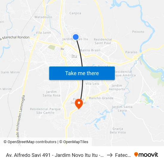 Av. Alfredo Savi 491 - Jardim Novo Itu Itu - SP Brasil to Fatec Itu map