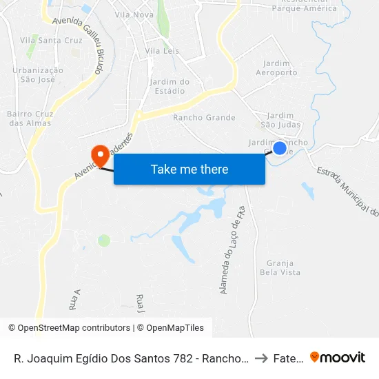 R. Joaquim Egídio Dos Santos 782 - Rancho Grande Itu - SP Brasil to Fatec Itu map