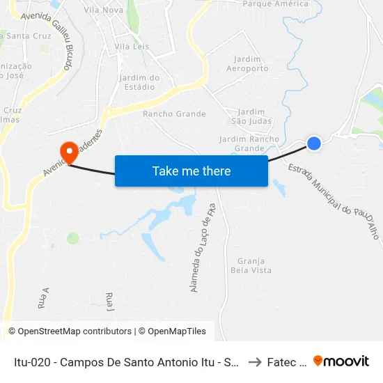 Itu-020 - Campos De Santo Antonio Itu - SP Brasil to Fatec Itu map