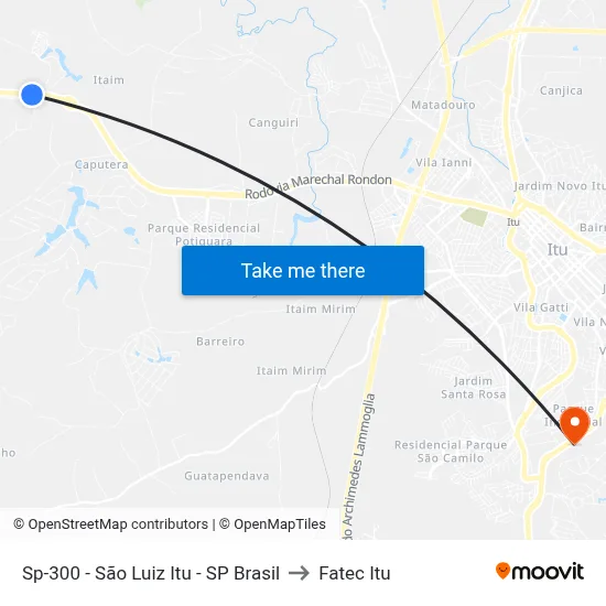 Sp-300 - São Luiz Itu - SP Brasil to Fatec Itu map
