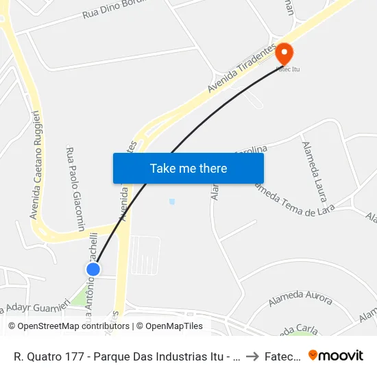 R. Quatro 177 - Parque Das Industrias Itu - SP Brasil to Fatec Itu map