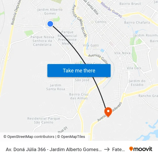 Av. Doná Júlia 366 - Jardim Alberto Gomes Itu - SP Brasil to Fatec Itu map