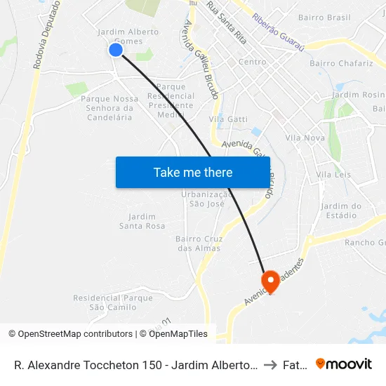 R. Alexandre Toccheton 150 - Jardim Alberto Gomes Itu - SP 13311-320 Brasil to Fatec Itu map
