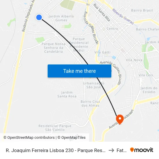 R. Joaquim Ferreira Lisboa 230 - Parque Res. Mayard Itu - SP 13311-500 Brasil to Fatec Itu map