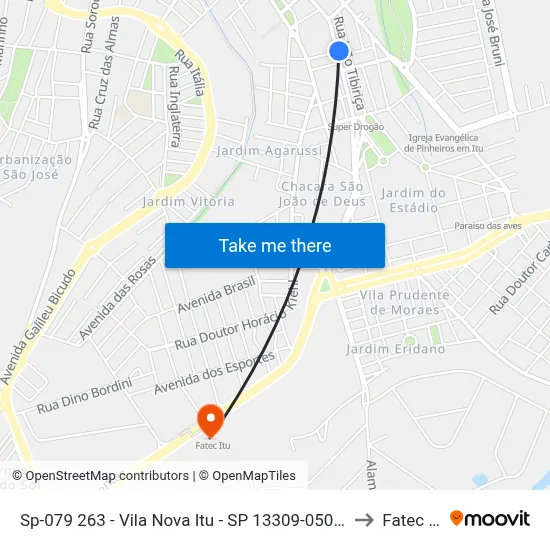 Sp-079 263 - Vila Nova Itu - SP 13309-050 Brasil to Fatec Itu map