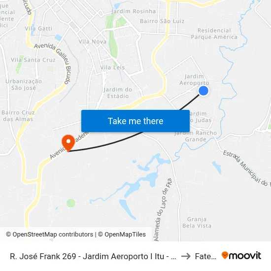 R. José Frank 269 - Jardim Aeroporto I Itu - SP 13304-080 Brasil to Fatec Itu map