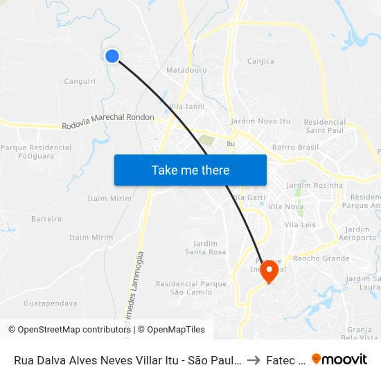 Rua Dalva Alves Neves Villar Itu - São Paulo Brasil to Fatec Itu map