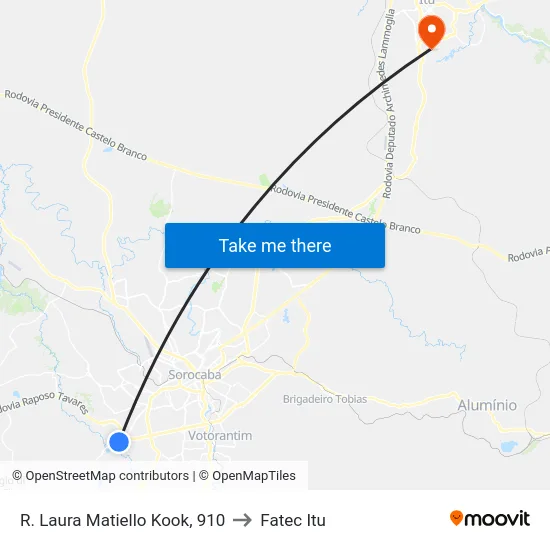 R. Laura Matiello Kook, 910 to Fatec Itu map