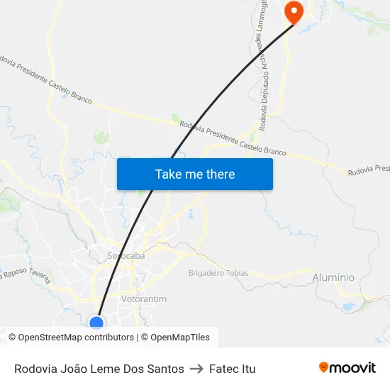 Rodovia João Leme Dos Santos to Fatec Itu map
