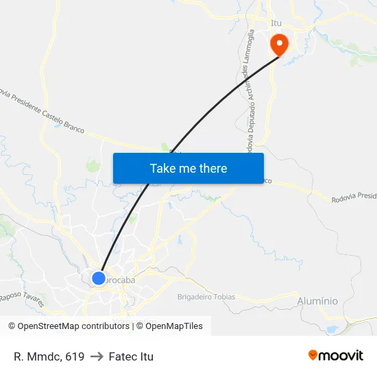 R. Mmdc, 619 to Fatec Itu map