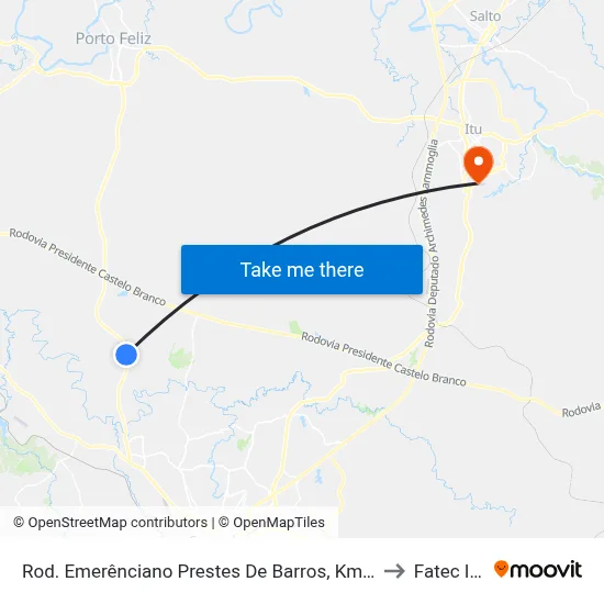 Rod. Emerênciano Prestes De Barros, Km 7 to Fatec Itu map