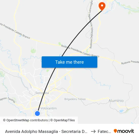 Avenida Adolpho Massaglia - Secretaria Da Fazenda to Fatec Itu map