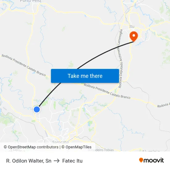 R. Odilon Walter, Sn to Fatec Itu map