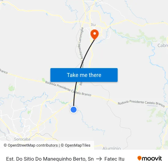 Est. Do Sítio Do Manequinho Berto, Sn to Fatec Itu map