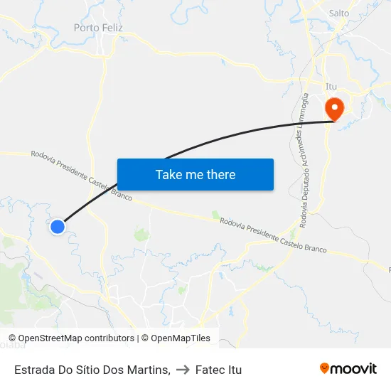 Estrada Do Sítio Dos Martins, to Fatec Itu map