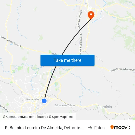 R. Belmira Loureiro De Almeida, Defronte Nº 1125 to Fatec Itu map