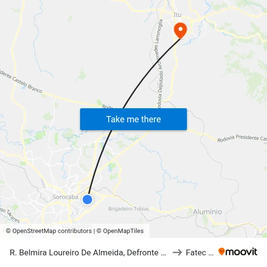 R. Belmira Loureiro De Almeida, Defronte Nº 995 to Fatec Itu map