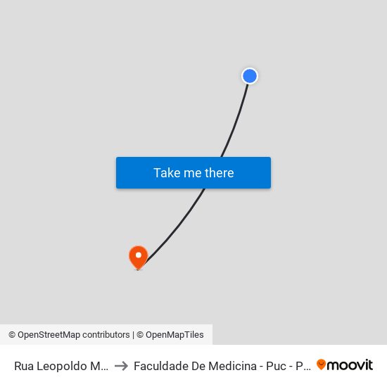 Rua Leopoldo Machado, 333-459 to Faculdade De Medicina - Puc - Pontifícia Universidade Católica map