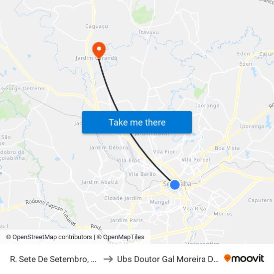 R. Sete De Setembro, 26 to Ubs Doutor Gal Moreira Dini map