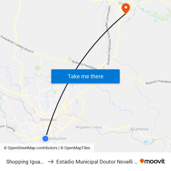 Shopping Iguatemi to Estádio Municipal Doutor Novelli Júnior map