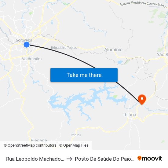 Rua Leopoldo Machado, 333-459 to Posto De Saúde Do Paiol Pequeno map