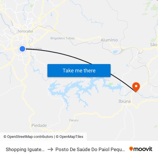 Shopping Iguatemi to Posto De Saúde Do Paiol Pequeno map