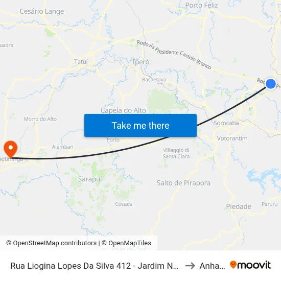 Rua Liogina Lopes Da Silva 412 - Jardim Novo Mundo Itu - SP 13308-471 Brasil to Anhanguera map