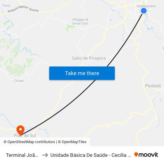 Terminal João Souto to Unidade Básica De Saúde - Cecília Urias De Moura map