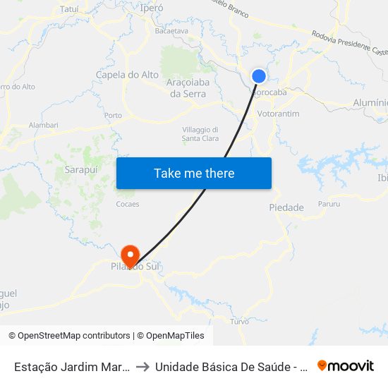 Estação Jardim Maria Antônia Prado to Unidade Básica De Saúde - Cecília Urias De Moura map