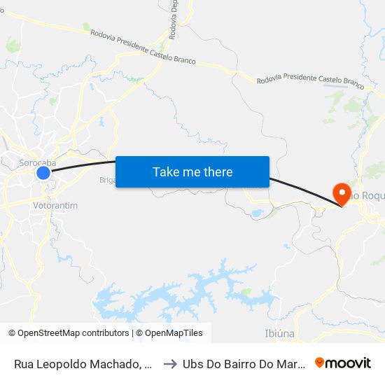 Rua Leopoldo Machado, 333-459 to Ubs Do Bairro Do Marmeleiro map