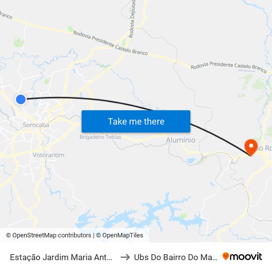 Estação Jardim Maria Antônia Prado to Ubs Do Bairro Do Marmeleiro map