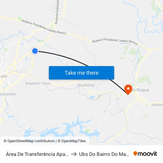 Área De Transferência Aparecidinha to Ubs Do Bairro Do Marmeleiro map