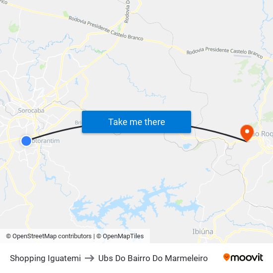 Shopping Iguatemi to Ubs Do Bairro Do Marmeleiro map