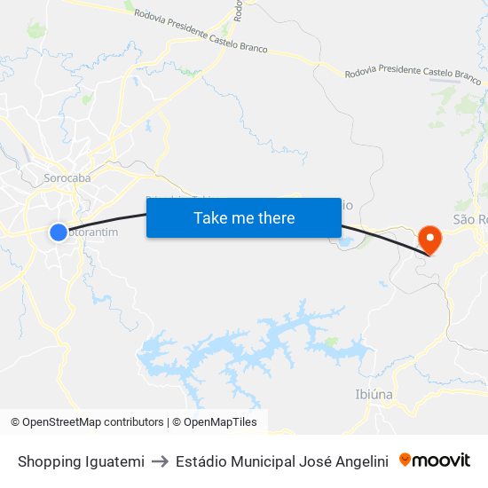 Shopping Iguatemi to Estádio Municipal José Angelini map