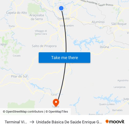 Terminal Vitória Régia to Unidade Básica De Saúde Enrique Guilherme Ernesto Marzeuski map