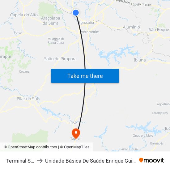 Terminal São Bento to Unidade Básica De Saúde Enrique Guilherme Ernesto Marzeuski map