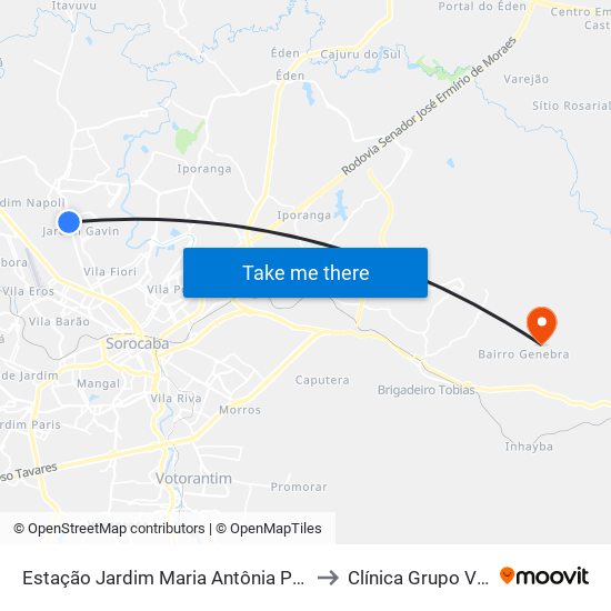 Estação Jardim Maria Antônia Prado to Clínica Grupo Vida map