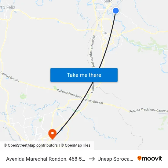 Avenida Marechal Rondon, 468-580 to Unesp Sorocaba map