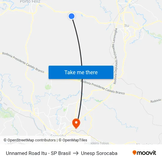 Unnamed Road Itu - SP Brasil to Unesp Sorocaba map