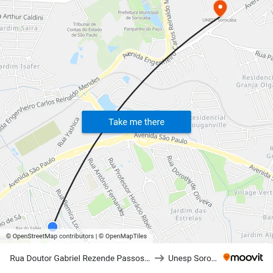 Rua Doutor Gabriel Rezende Passos 706, 489 to Unesp Sorocaba map