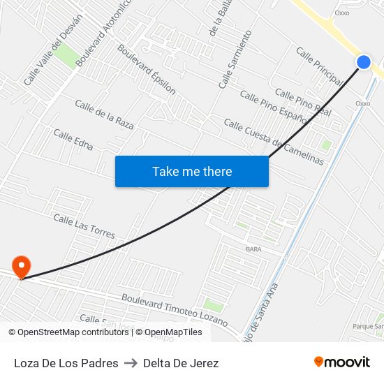 Loza De Los Padres to Delta De Jerez map